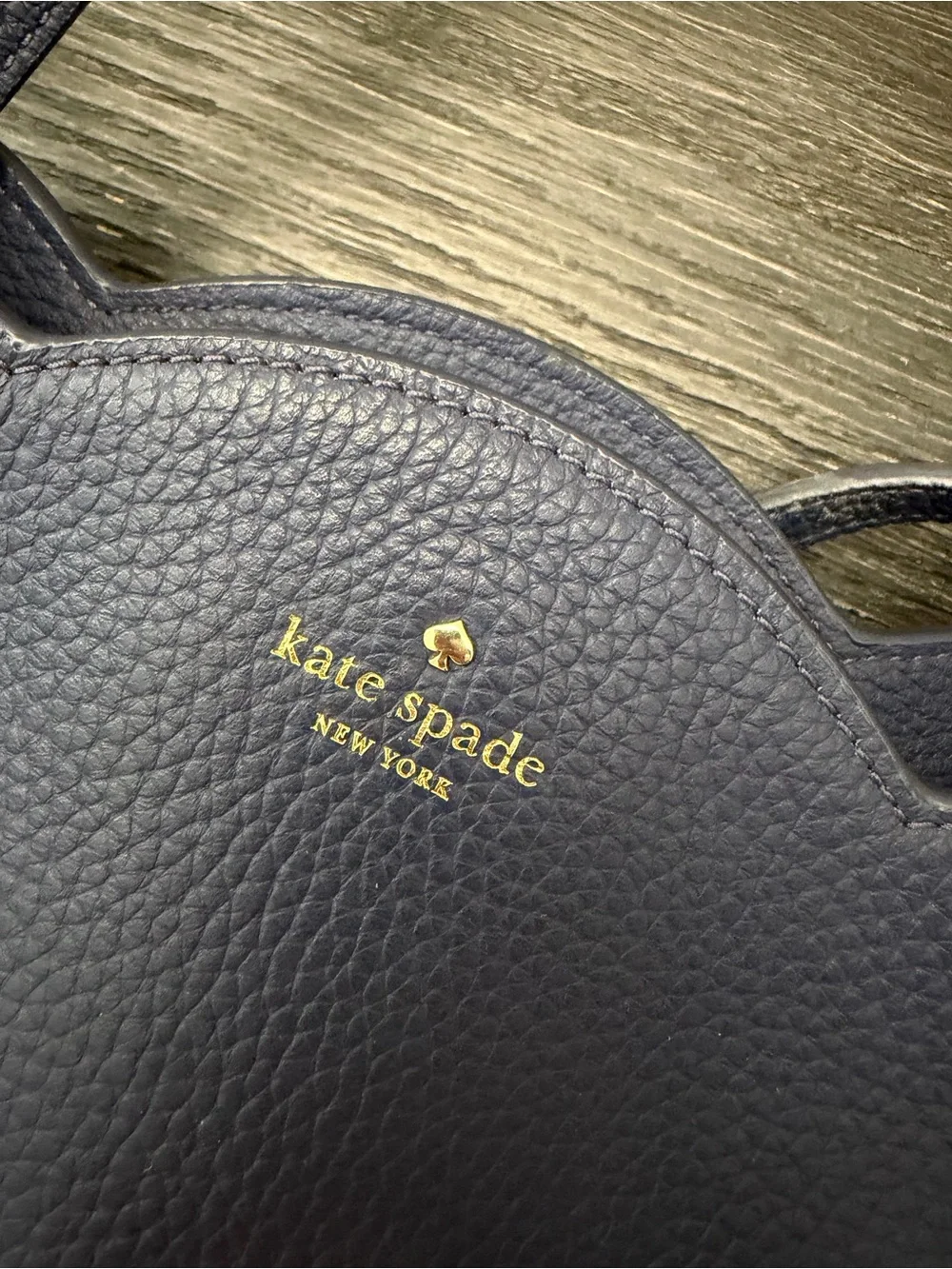 kate spade Navy Scallop-Edge Pebbled Leather Tote